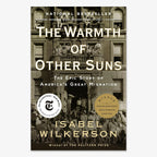 Book cover of The Warmth Of Other Suns: The Epic Story Of America's Great Migration shows a sepia photo of African Americans on a building stoop with award seals.
