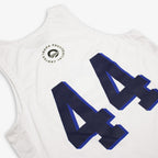 The Obama Presidential Center Home Court Jersey is white with bold blue and black number 44 on the back and features the Obama Presidential Center logo near the collar.
