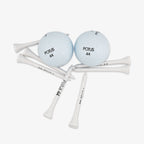 The Obama Presidential Center Golf Tees set includes two white golf balls and multiple tees, each marked POTUS 44, arranged on a plain white background—a subtle tribute to the Obama Foundation.