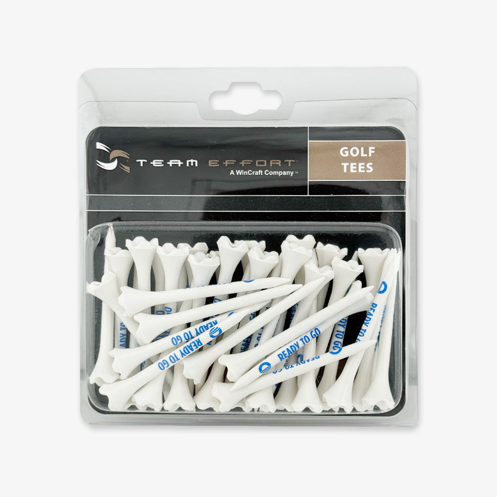 A clear plastic package contains white golf tees—classic golf accessories—labeled OBAMA PRESIDENTIAL CENTER GOLF TEES in blue text. The package is branded TEAM EFFORT, with "GOLF TEES" on the upper right corner, making it a perfect choice for any enthusiast or supporter of initiatives like the Obama Foundation.