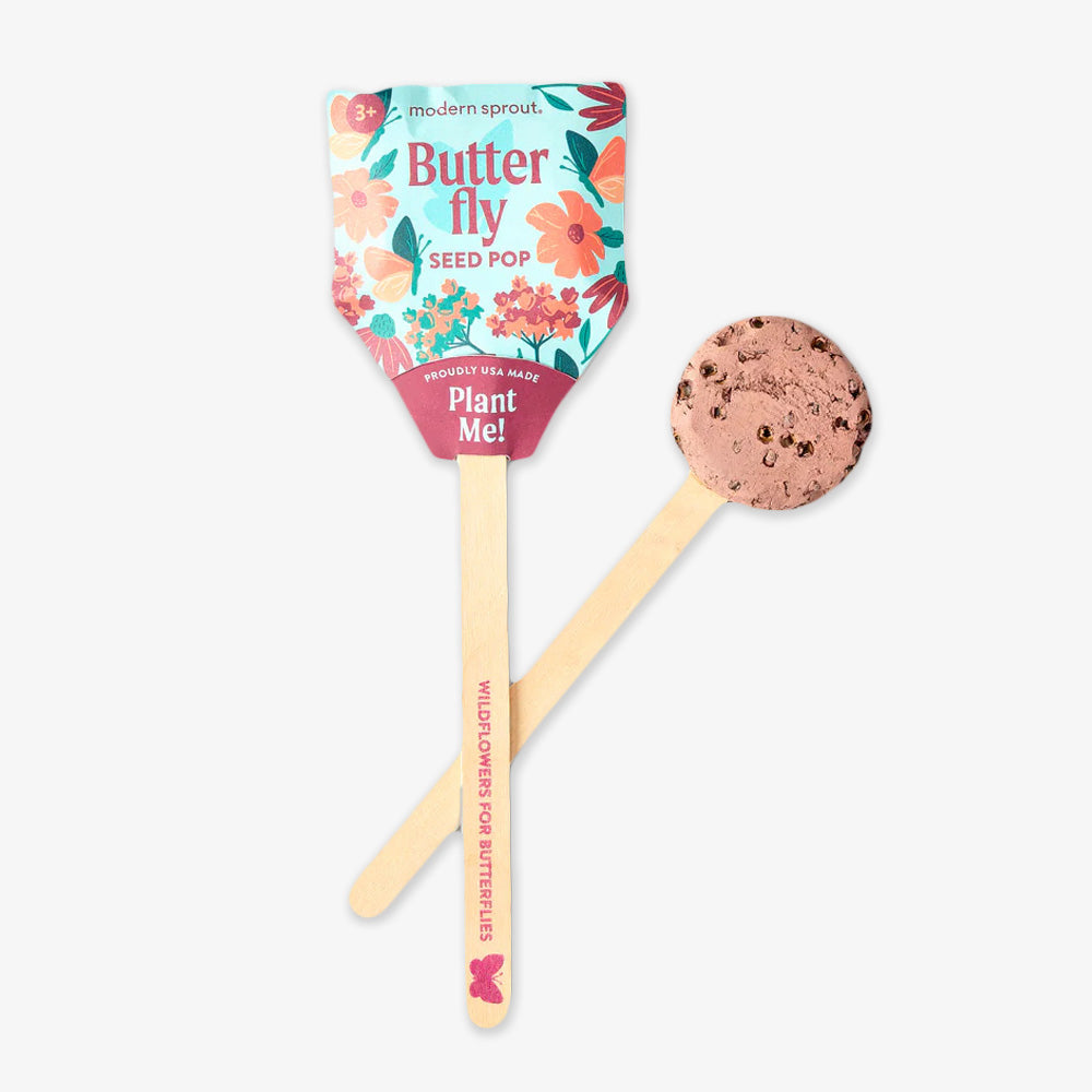 Pollinator Seed Pops: Each pop features a vibrant wildflower design and holds a soil ball with seeds—ideal for supporting pollinators and growing sustainable, colorful perennial wildflowers in your garden.