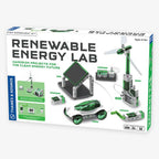 Renewable Energy Lab kit by Thames & Kosmos for ages 8+, includes hands-on STEM projects with a wind turbine, solar panel, hydrogen fuel cell, and a green vehicle—an exciting introduction to clean technology.