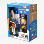 The Medical Sciences STEAM Kit for ages 5+ includes a smiling doctor cartoon, anatomy doll with removable organs, and medical tools in a blue #STAYCURIOUS S.T.E.A.M. by Brown Toy Box package.