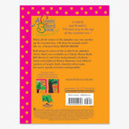 The back cover of Chicka Chicka Boom Boom displays pink polka dots on yellow, includes a summary, credits for author and illustrator, and shows related classics—making it ideal for encouraging alphabet learning.