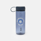 The Obama Presidential Center Hope Water Bottle is translucent blue with a dark lid and carrying loop, features measurement markings, a Home Court logo, basketball graphic on the front, and celebrates Chicago’s South Side.