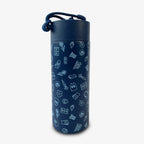 The Obama Presidential Center Hope Water Bottle in navy features a blue lid, carrying loop, and school-themed doodles—ideal for students and supporters of the upcoming Chicago South Side center.
