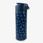 Show your support for the Obama Presidential Center with this navy Obama Presidential Center Hope Water Bottle, featuring a dark blue cap and handle and decorated with light blue school-themed doodles.