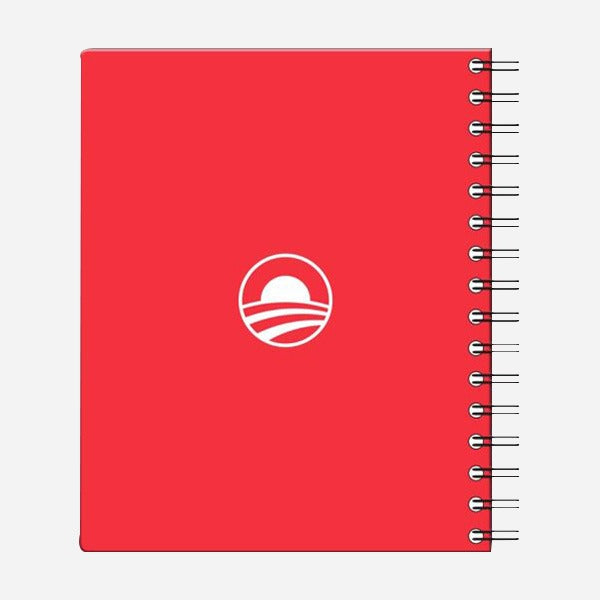 The Obama Foundation Notebook is a red spiral-bound notebook featuring a white circle logo on the cover, symbolizing unity and inspiration—perfect for embodying The Power of We.